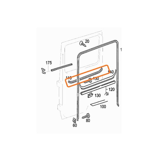 Außen Fensterdichtung Abdichtschiene Fensterführung hinten Fondtüren  , 2 image